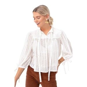 Warm Eyelet Mystic Top in Ivory Size 1